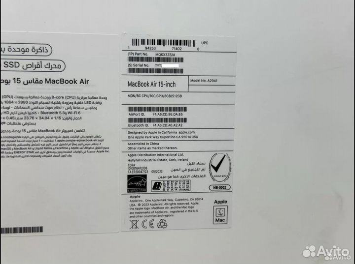 Macbook Air 15 m2 8/256 Midnight Гарантия 1 год