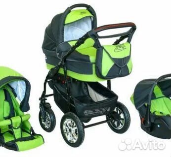 Коляска verdi 3 в 1 салатовая