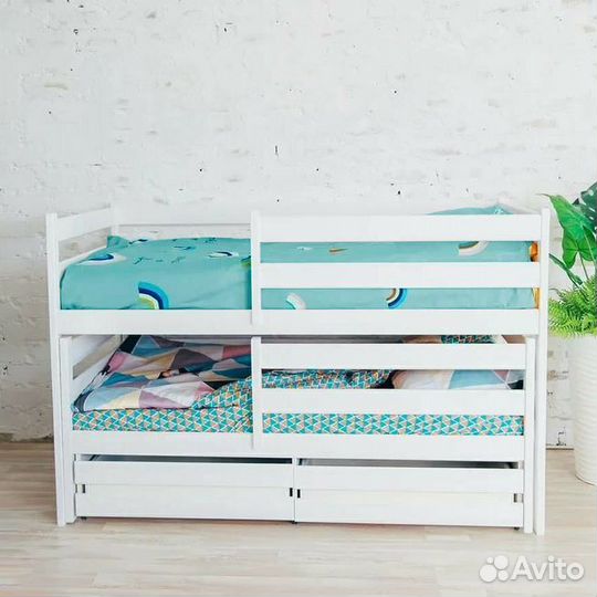 Кроватка берёза для малыша с доп. местом матрешка