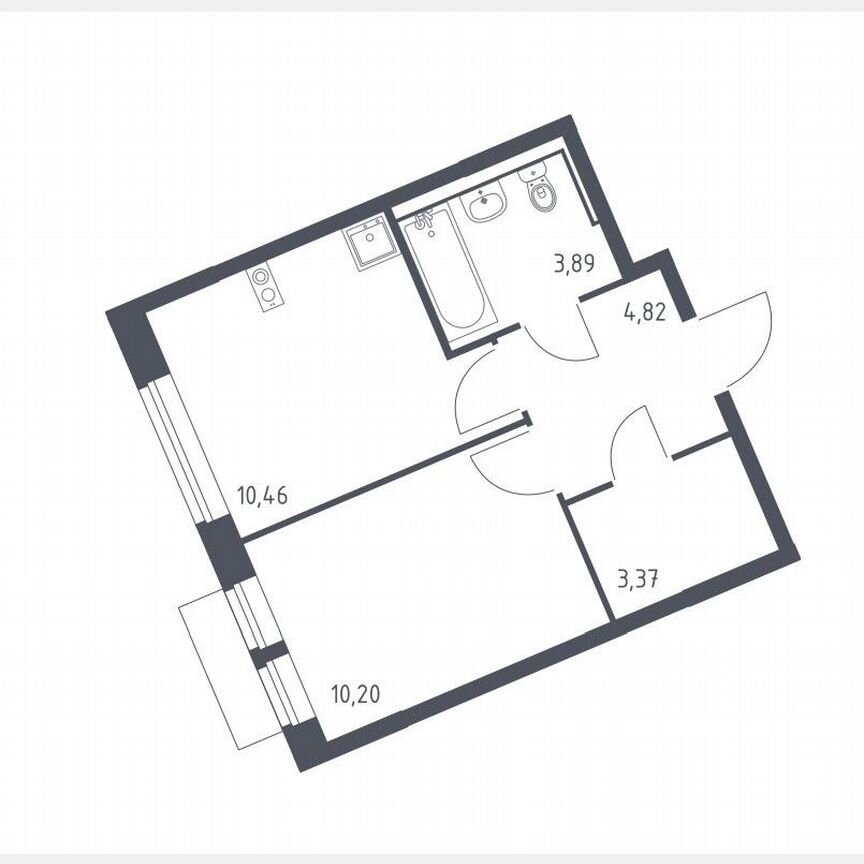 1-к. квартира, 32,7 м², 4/13 эт.