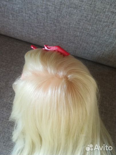 Учебная голова манекен с волосами натуральные 80