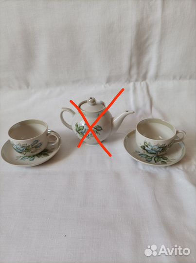 Набор кофейный на 2 персоны, сахарница. Дулёво