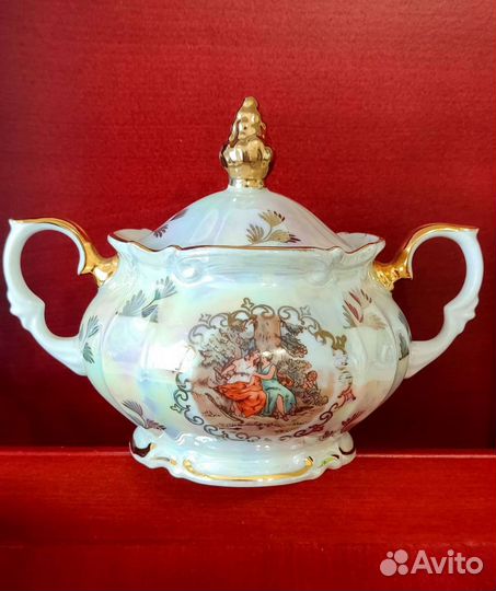 Мадонна Золотая шишка Сахарница, чайные пары Кахла