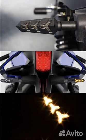 Поворотники для мотоцикла универсальные (Синий) 30