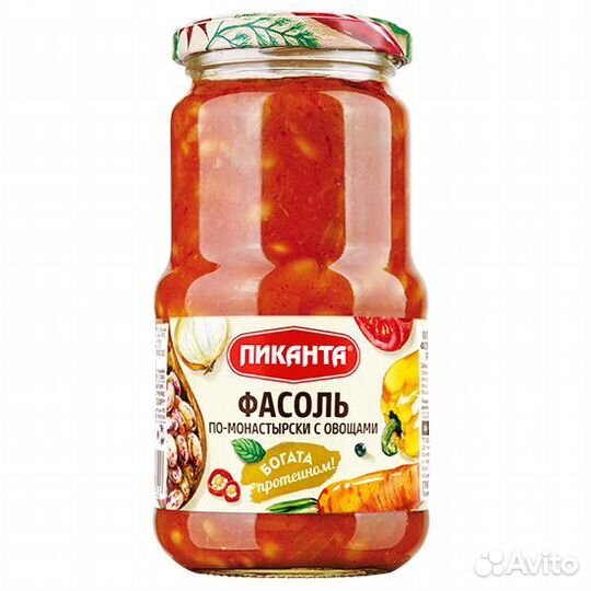 Фасоль Пиканта по-монастырски с овощами 530г