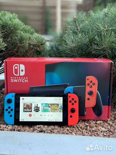 Чип Nintendo Switch 2rev+MicroSD 128gb+Игры