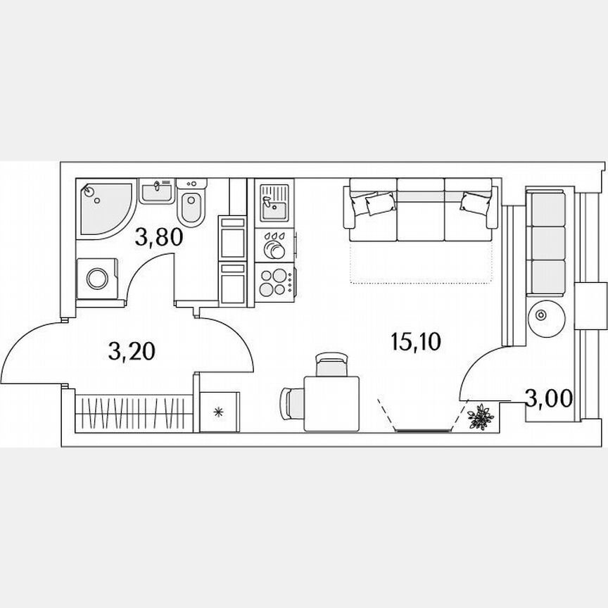 Квартира-студия, 74,6 м², 11/13 эт.