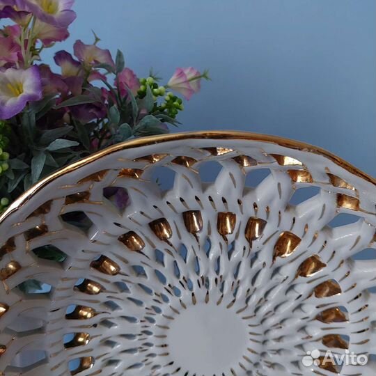 Блюдо для фрукты/ сухарница, фарфор, Городница