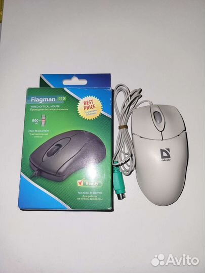 Мышь компьютерная проводная flagman белая