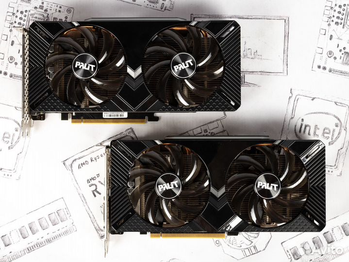 Видеокарты Palit GeForce RTX 2060 Dual 6Gb