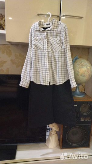 Школьная форма рубашка + брюки трапеция 134-140