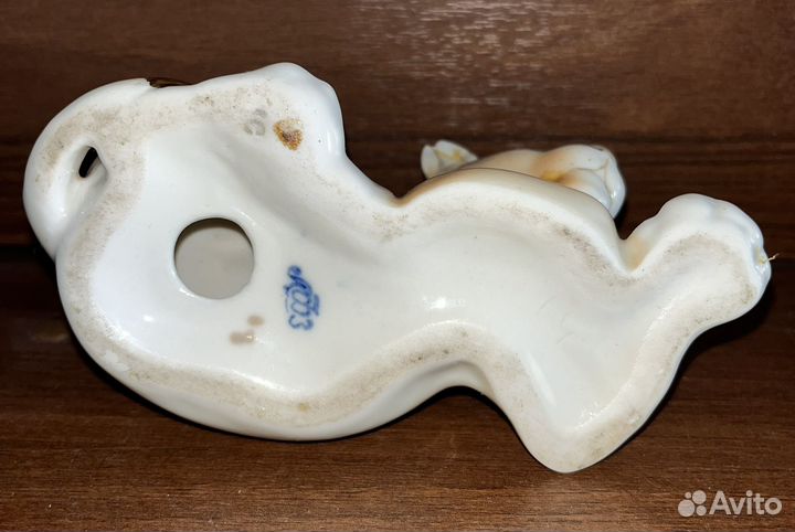 Фарфоровая статуэтка львёнок лфз