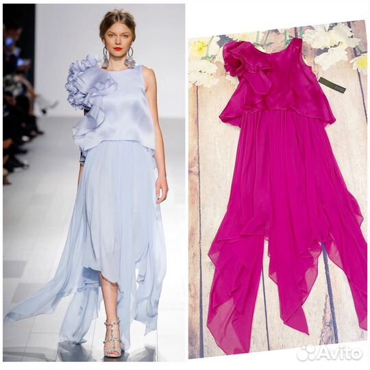 Платье из шёлка с показа Badgley Mischka M