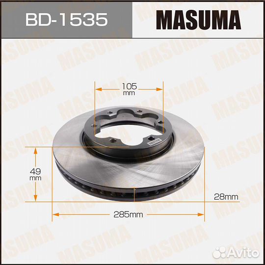 Диск тормозной Masuma BD-1535