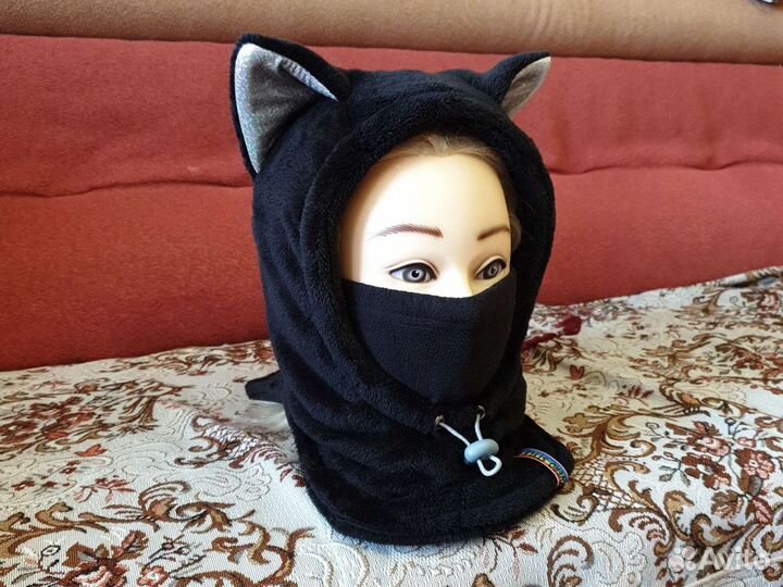 Детская шапка - снуд - шлем зимняя