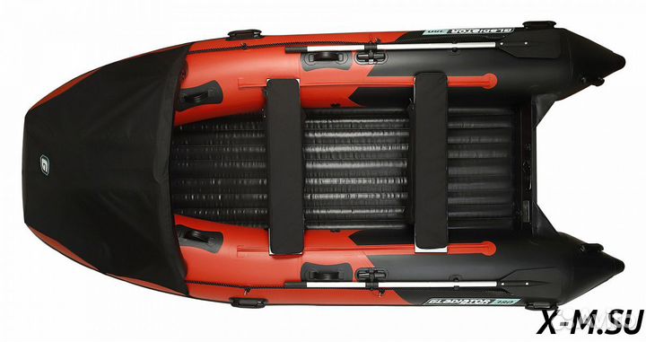 Надувная лодка gladiator E380PRO красно/черный