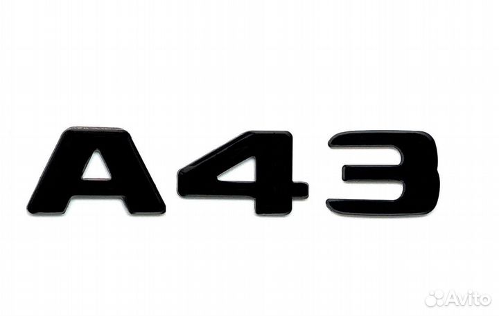 Комплект: шильдик Mercedes A43 + AMG черный