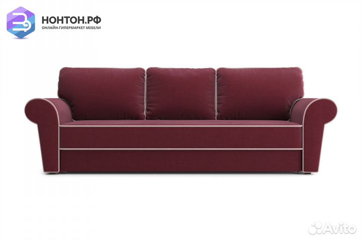 Диван еврокнижка Прованс 3-х местный бордовый