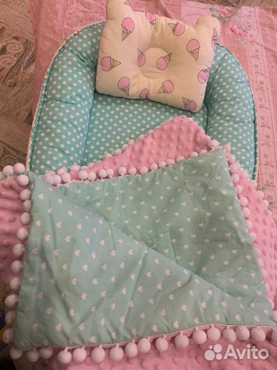 Комплект кокон и одеялко на выписку