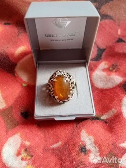 Кольцо с янтарем СССР