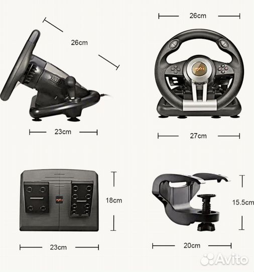 Игровой руль с педалями