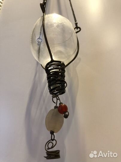 Антикварная лампада с подвесом для киота 19 век