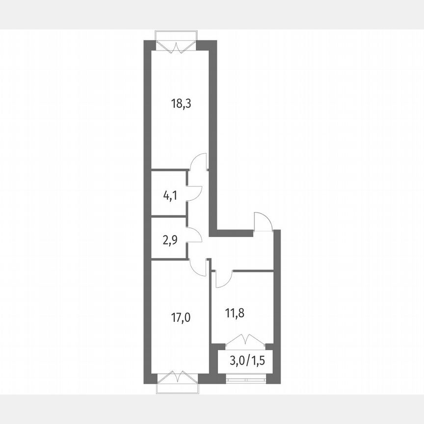 2-к. квартира, 66,4 м², 12/13 эт.