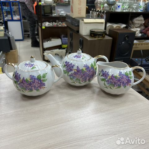 Чайник, Молочник, Сахарница Сирень Дулево 07 г