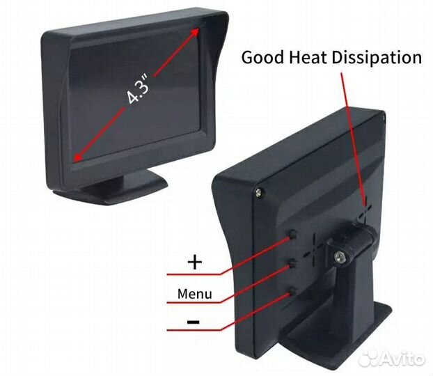 Автомобильный монитор для камеры заднего вида 4,3