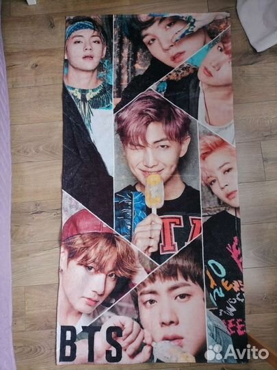 Большое пляжное полотенце BTS