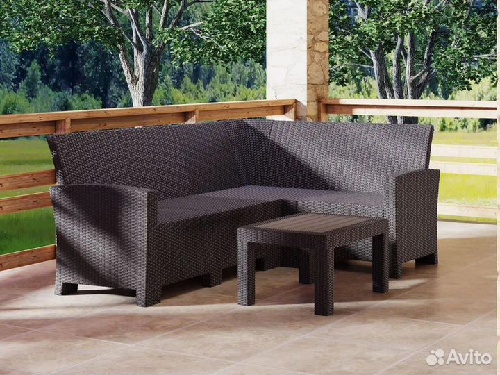 Садовая мебель под ротанг угловой диван
