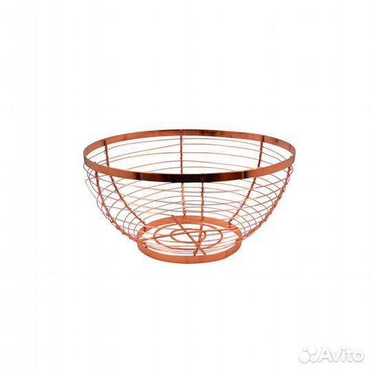 Ваза для фруктов 25*13 см сталь, цв. розовое золот