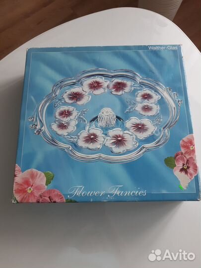Блюдо для торта Walther glas Flower fancies Rose