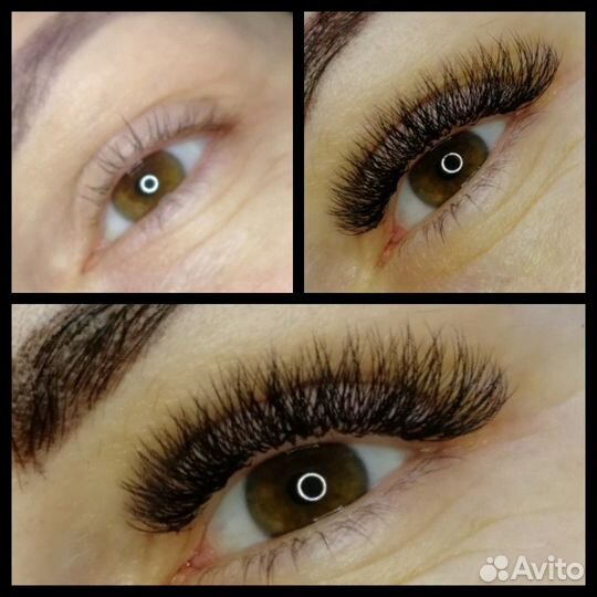 Наращивание ресниц, оформление бровей