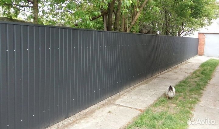Забор из профнастила с установкой