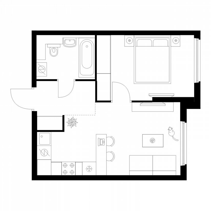 1-к. квартира, 38,3 м², 12/12 эт.