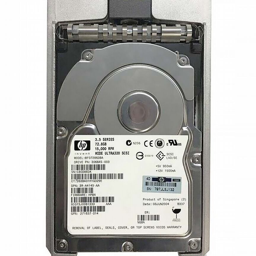 [BF072863BA] Жесткий Диск Hp 72,8gb U320scsi 3.5" Bf072863ba