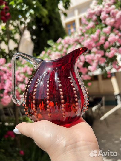 Соусник Кувшвин Цветное Стекло Ручная работа