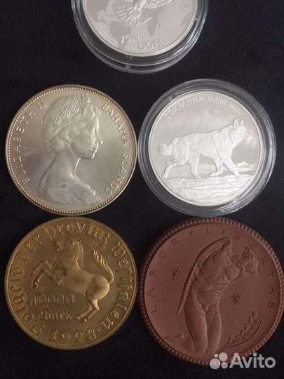 Монеты большие серебро керамика