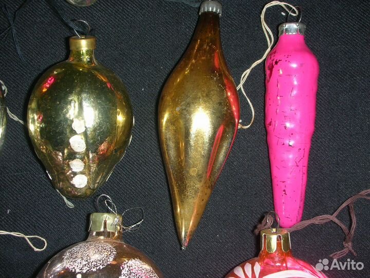 Ёлочные игрушки, 12 штук, СССР