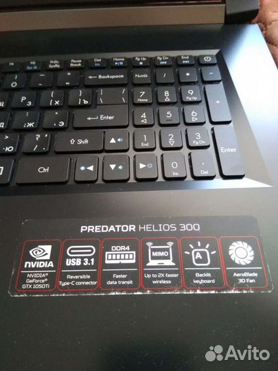 Ноутбук 17.3 acer predator helios 300 i7 7700hq