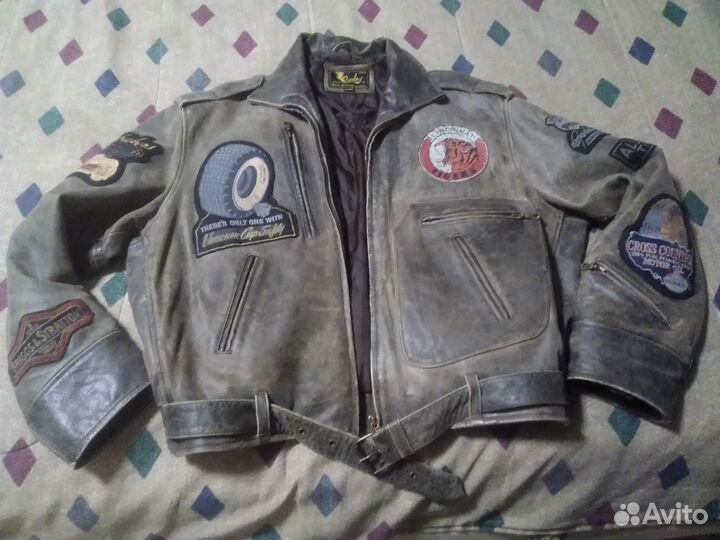 Кожаная куртка мужская США 52 54 на обмен