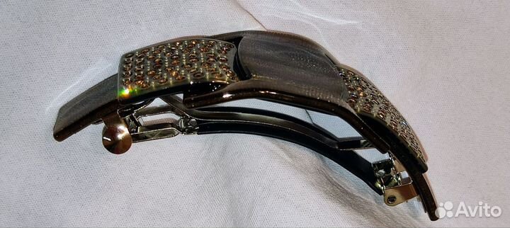 Заколка автомат для волос со стразами