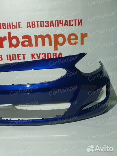 Бампер передний Хендай Солярис 1 синий 2011-2013г
