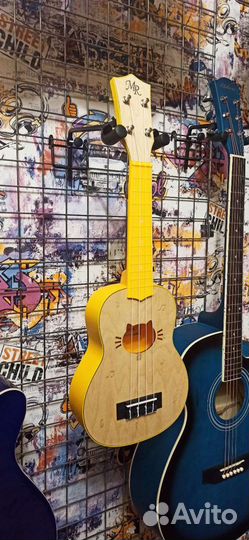 Укулеле желтая + чехол