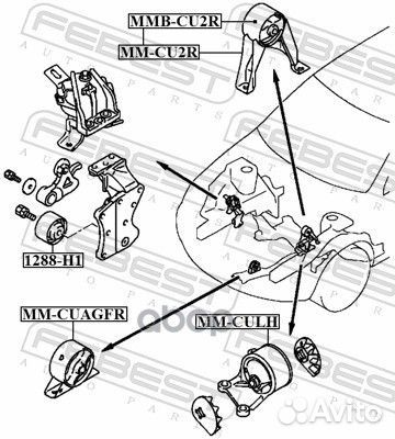 Подушка коробки скоростей MM-CU2R Febest