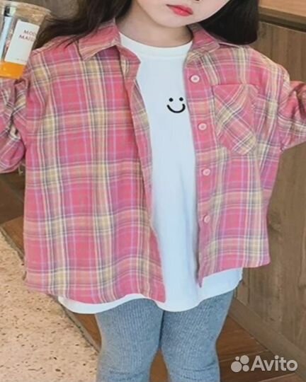 Рубашка в клетку для девочки