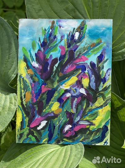 Живописная картина маслом «Летняя», 15*20