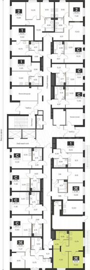 2-к. квартира, 44,7 м², 1/15 эт.