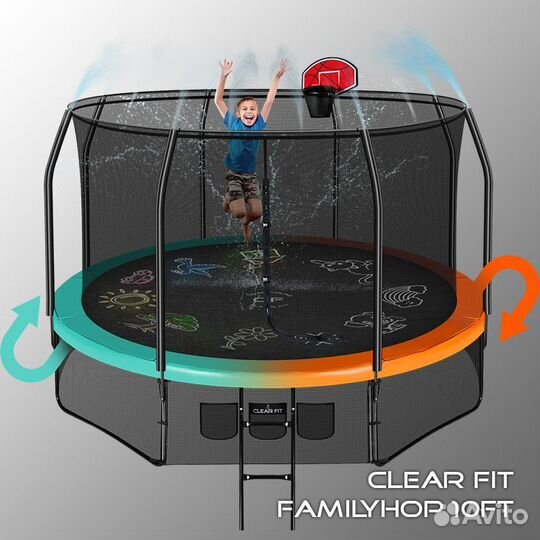 Каркасный батут Clear Fit FamilyHop 12Ft